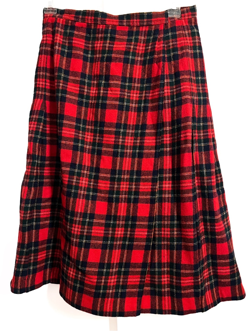 Vintage Pendleton Red Plaid A-Line Wool Skirt